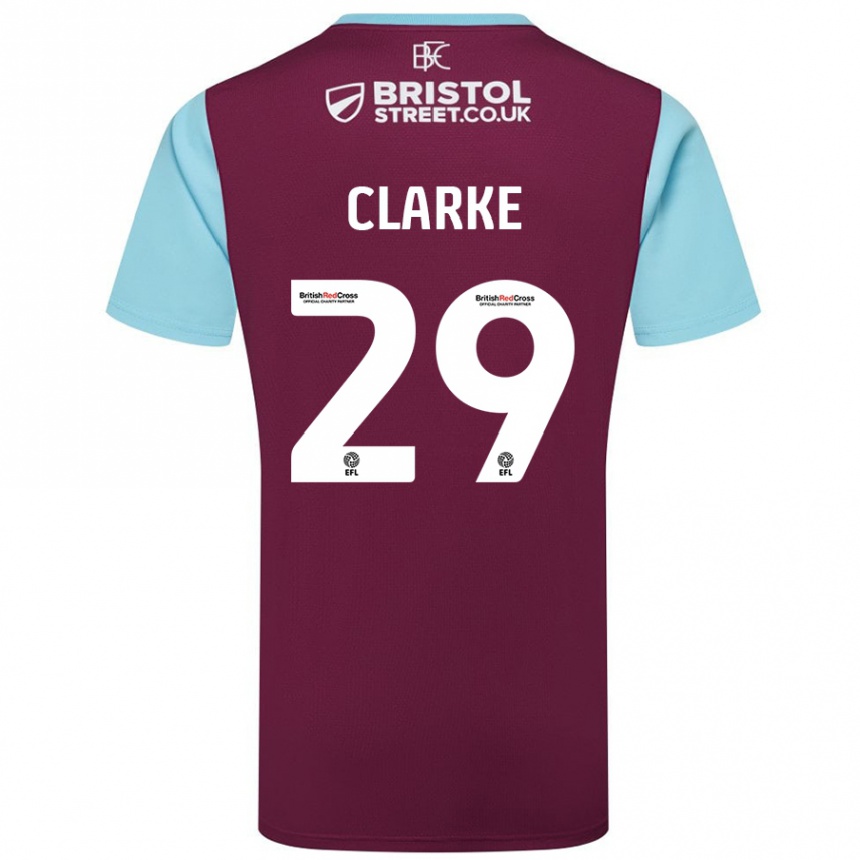 Niño Fútbol Camiseta Abby Clarke #29 Borgoña Azul Cielo 1ª Equipación 2024/25