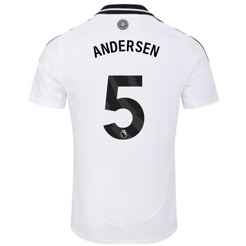 Niño Fútbol Camiseta Joachim Andersen #5 Blanco 1ª Equipación 2024/25