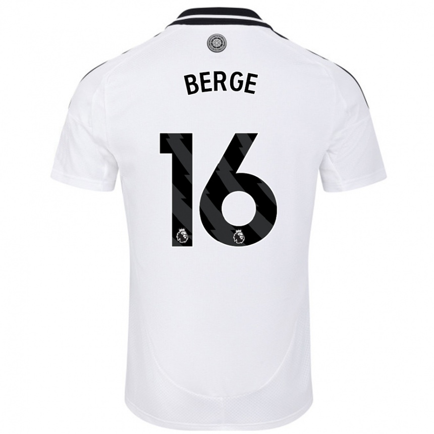 Niño Fútbol Camiseta Sander Berge #16 Blanco 1ª Equipación 2024/25