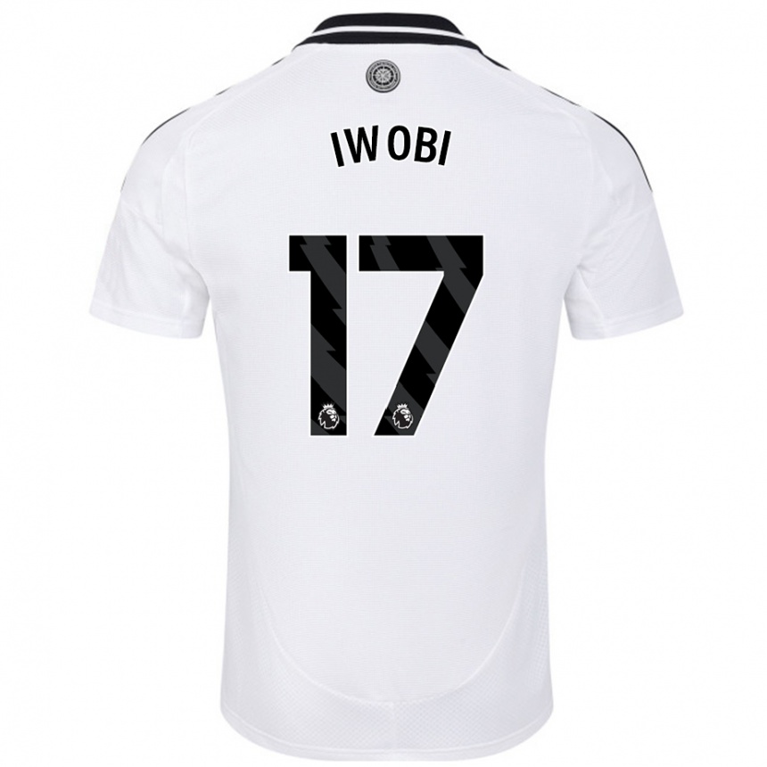 Niño Fútbol Camiseta Alex Iwobi #17 Blanco 1ª Equipación 2024/25