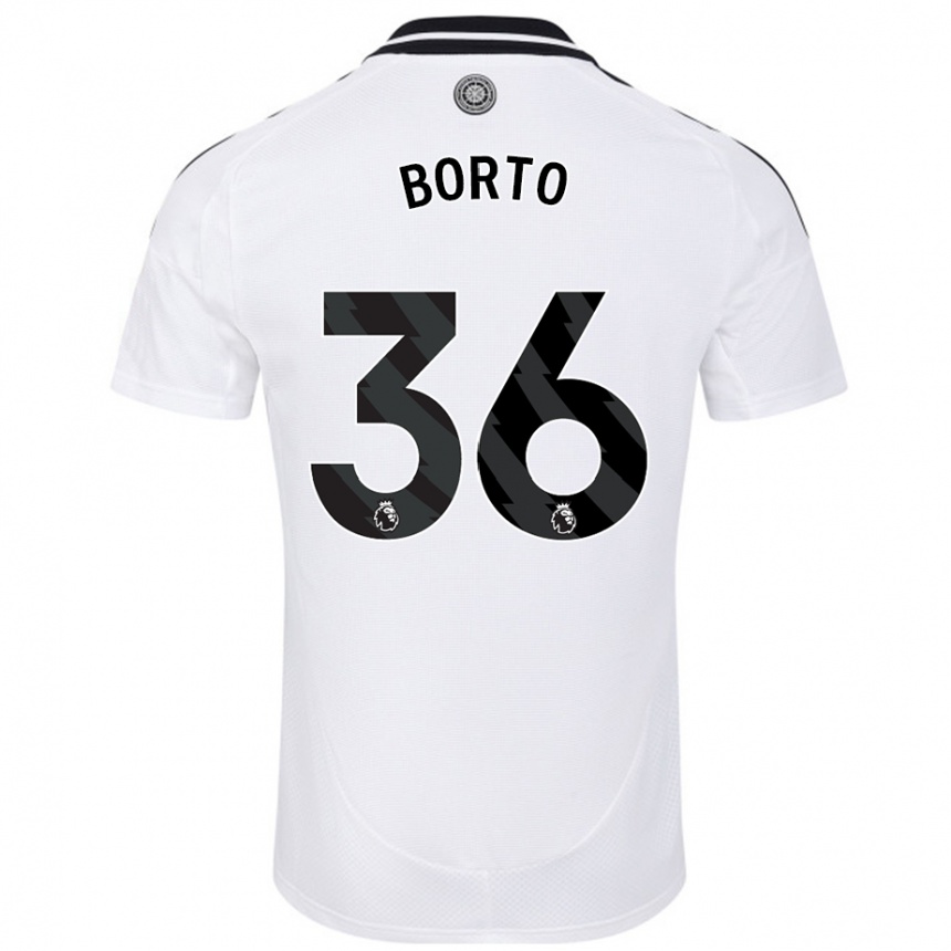 Niño Fútbol Camiseta Alex Borto #36 Blanco 1ª Equipación 2024/25