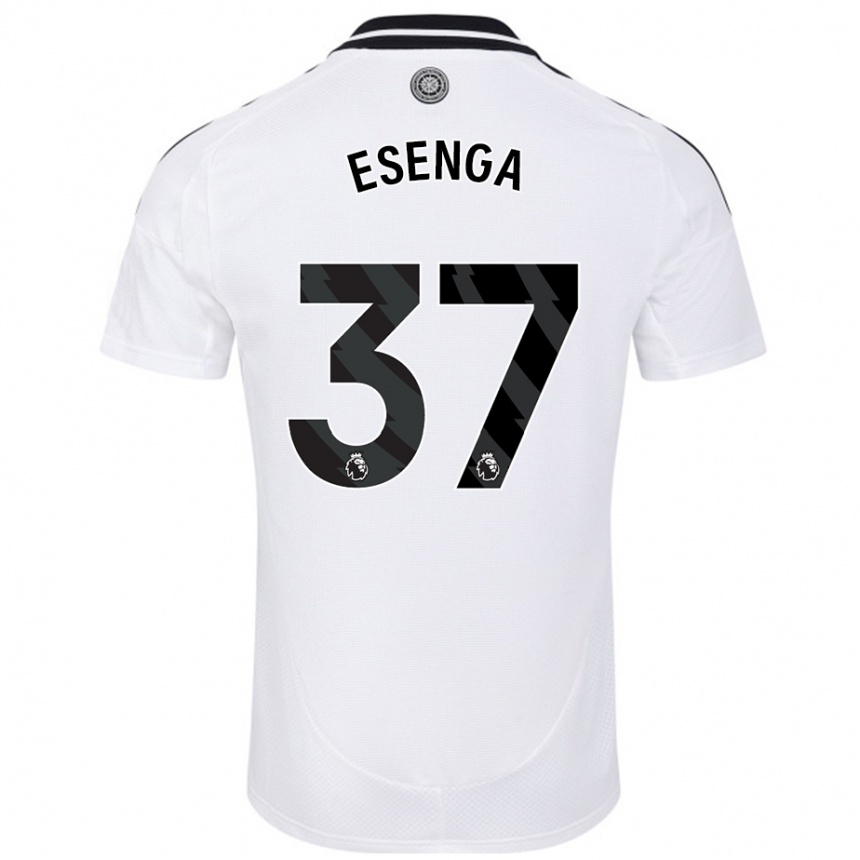 Niño Fútbol Camiseta Jonathan Esenga #37 Blanco 1ª Equipación 2024/25