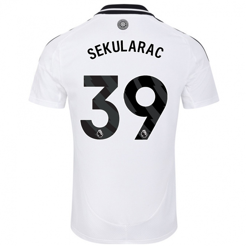 Niño Fútbol Camiseta Kristian Sekularac #39 Blanco 1ª Equipación 2024/25