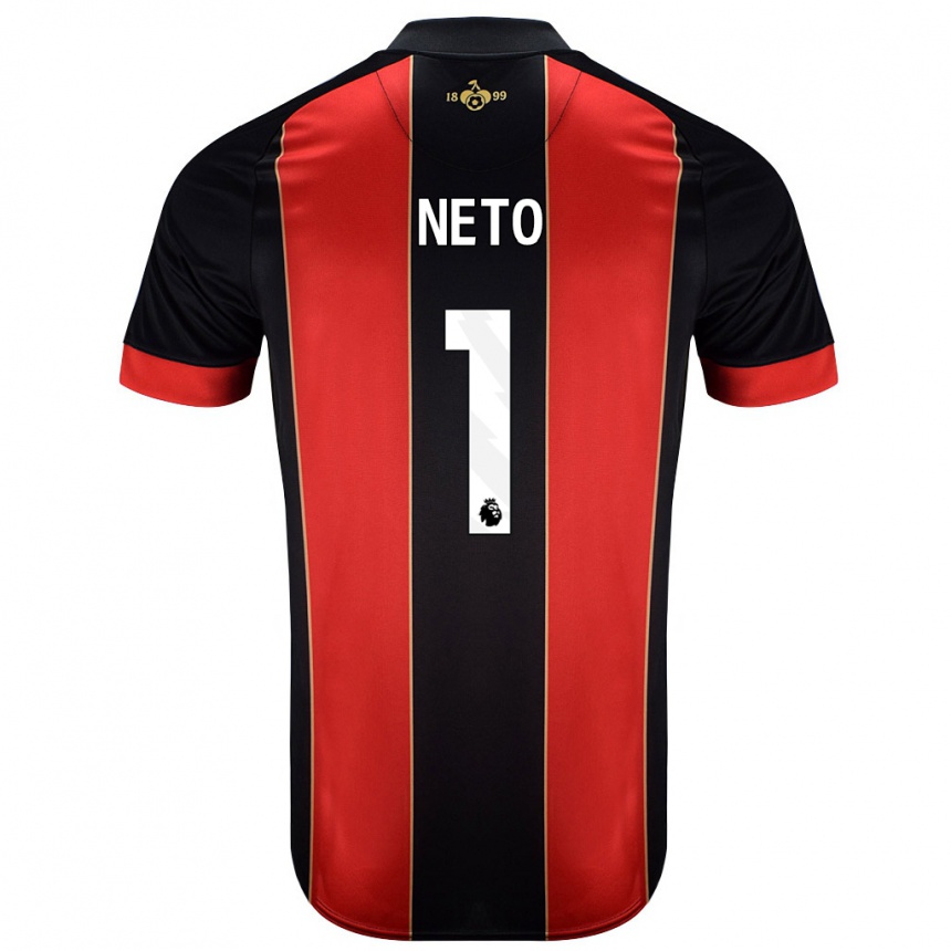 Niño Fútbol Camiseta Neto #1 Rojo Negro 1ª Equipación 2024/25