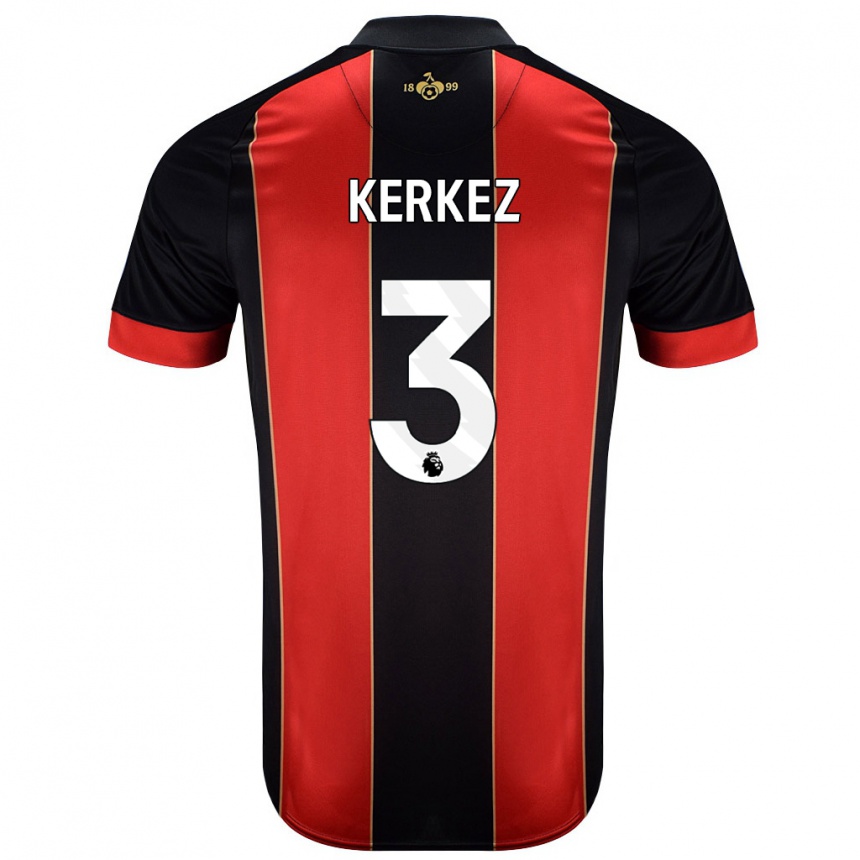 Niño Fútbol Camiseta Milos Kerkez #3 Rojo Negro 1ª Equipación 2024/25