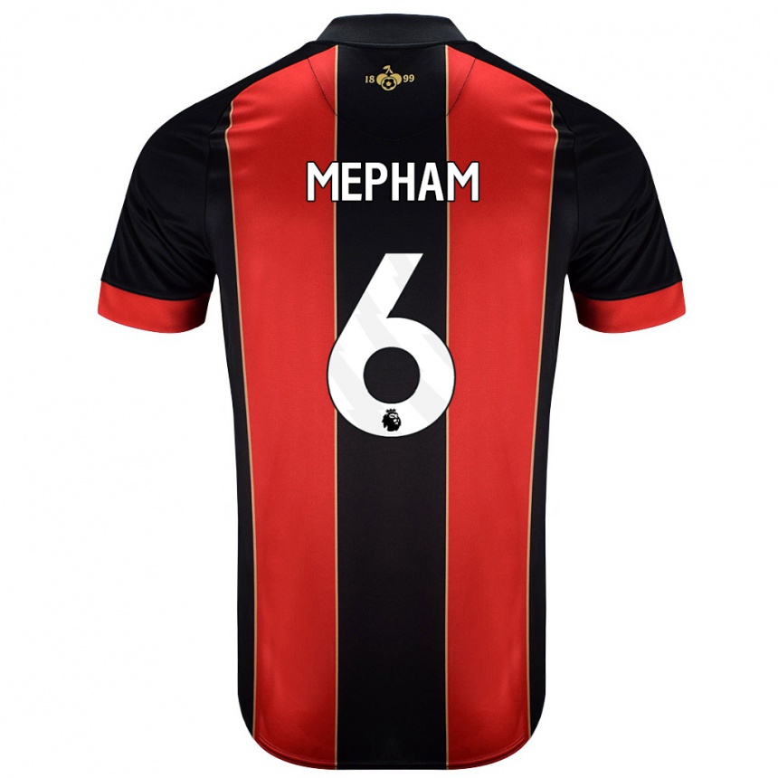 Niño Fútbol Camiseta Chris Mepham #6 Rojo Negro 1ª Equipación 2024/25