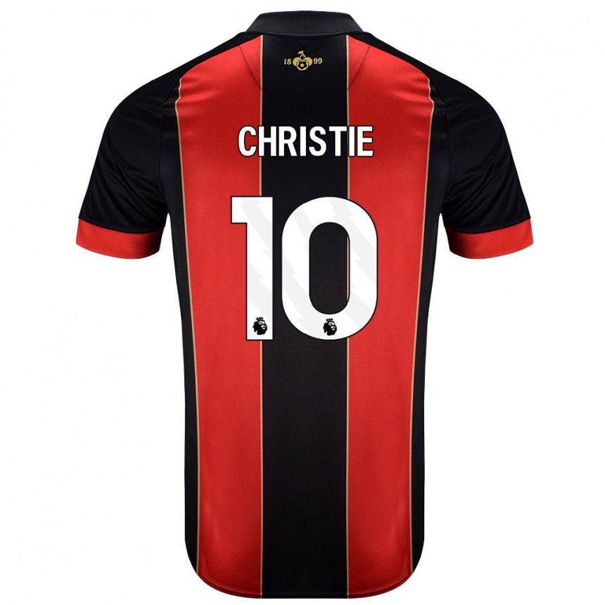 Niño Fútbol Camiseta Ryan Christie #10 Rojo Negro 1ª Equipación 2024/25