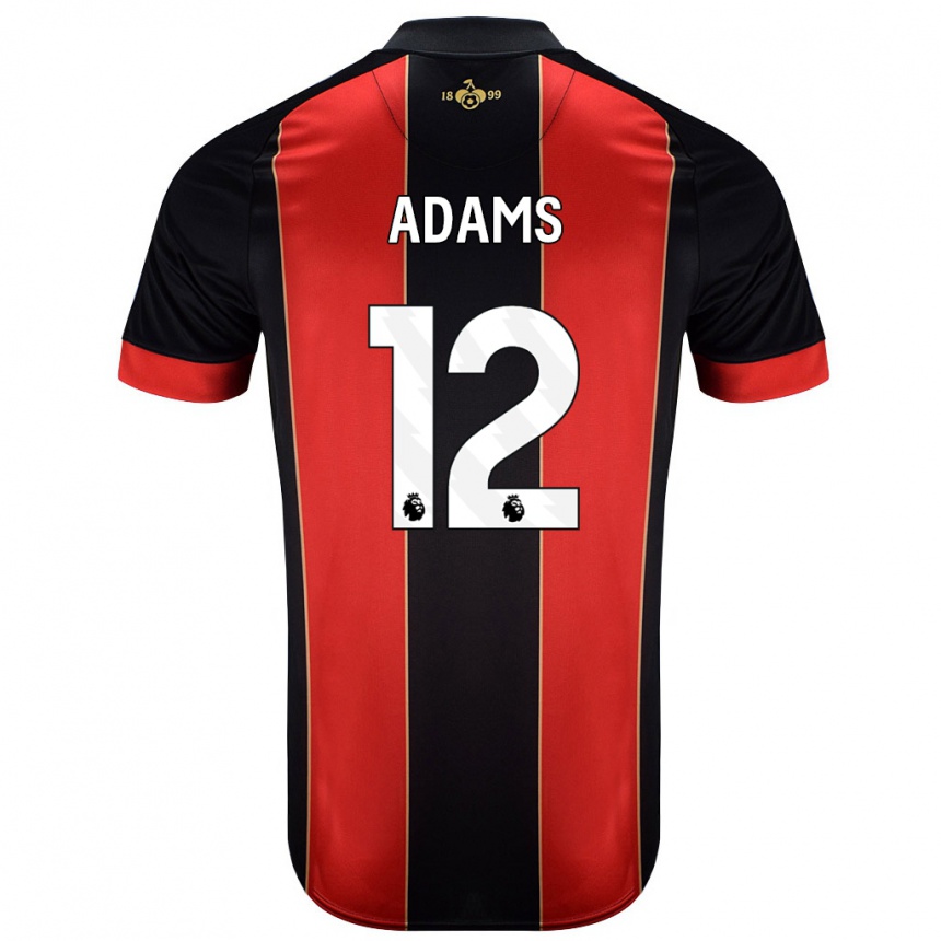 Niño Fútbol Camiseta Tyler Adams #12 Rojo Negro 1ª Equipación 2024/25