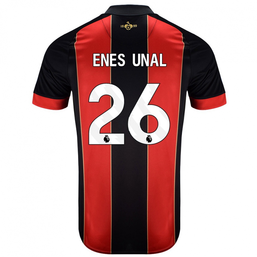 Niño Fútbol Camiseta Enes Ünal #26 Rojo Negro 1ª Equipación 2024/25