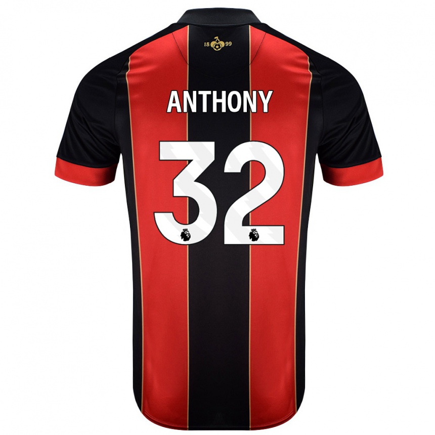 Niño Fútbol Camiseta Jaidon Anthony #32 Rojo Negro 1ª Equipación 2024/25