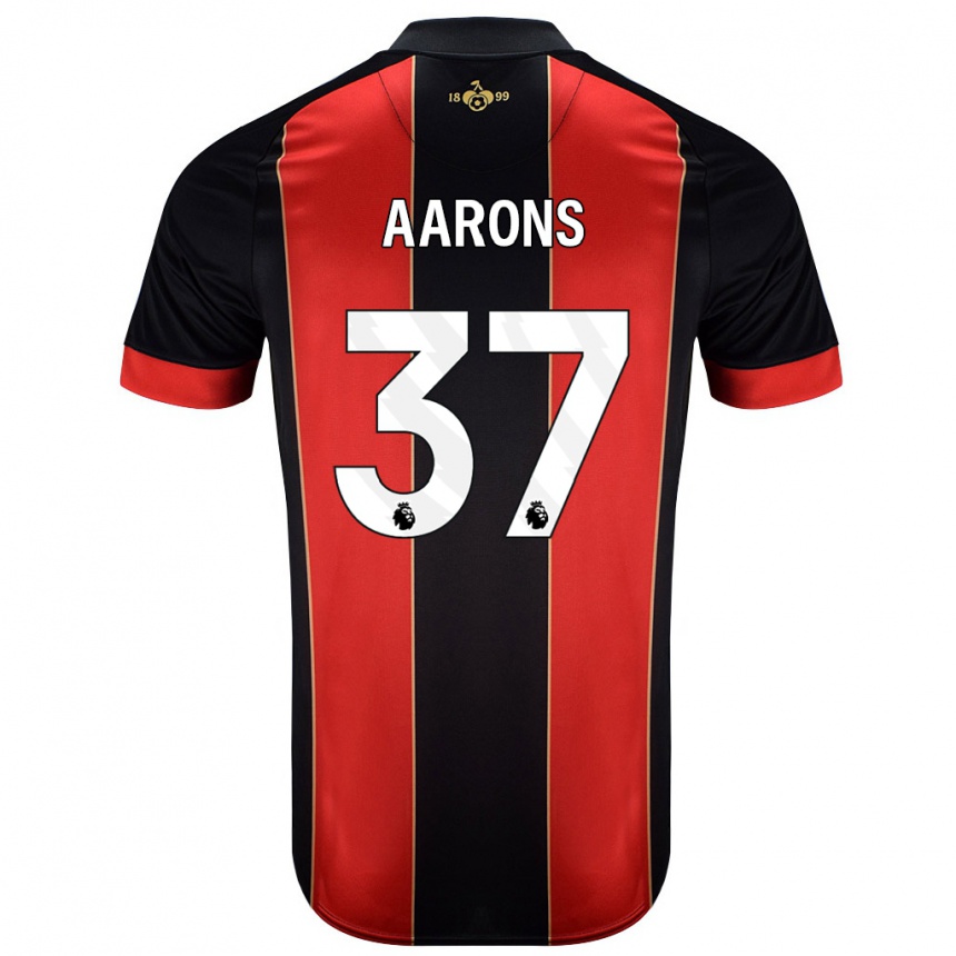 Niño Fútbol Camiseta Max Aarons #37 Rojo Negro 1ª Equipación 2024/25