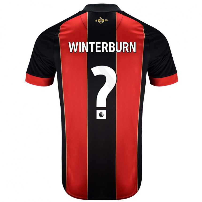 Niño Fútbol Camiseta Ben Winterburn #0 Rojo Negro 1ª Equipación 2024/25