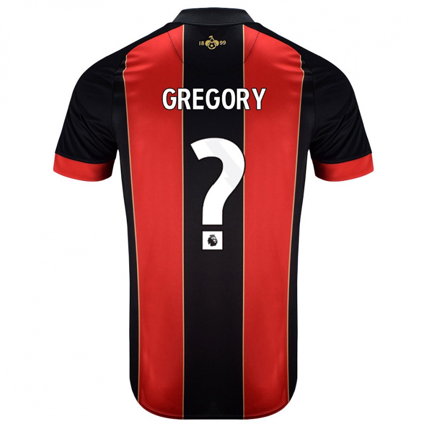 Niño Fútbol Camiseta Karlos Gregory #0 Rojo Negro 1ª Equipación 2024/25