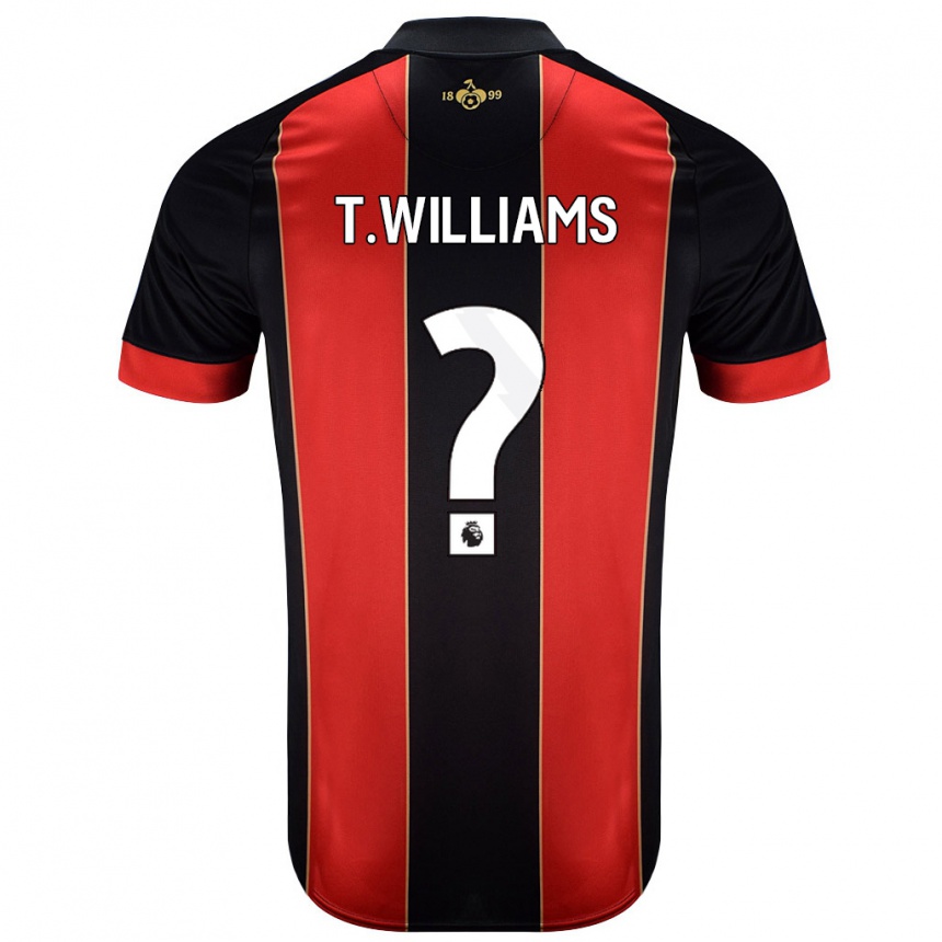 Niño Fútbol Camiseta Toure Williams #0 Rojo Negro 1ª Equipación 2024/25