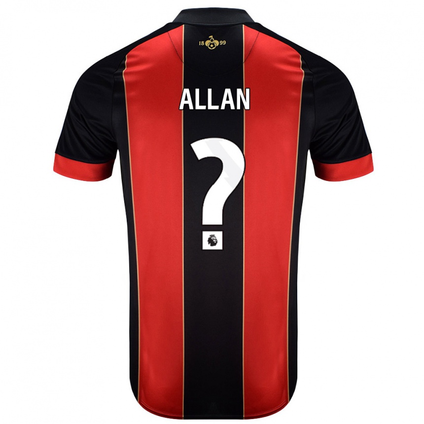 Niño Fútbol Camiseta Mack Allan #0 Rojo Negro 1ª Equipación 2024/25