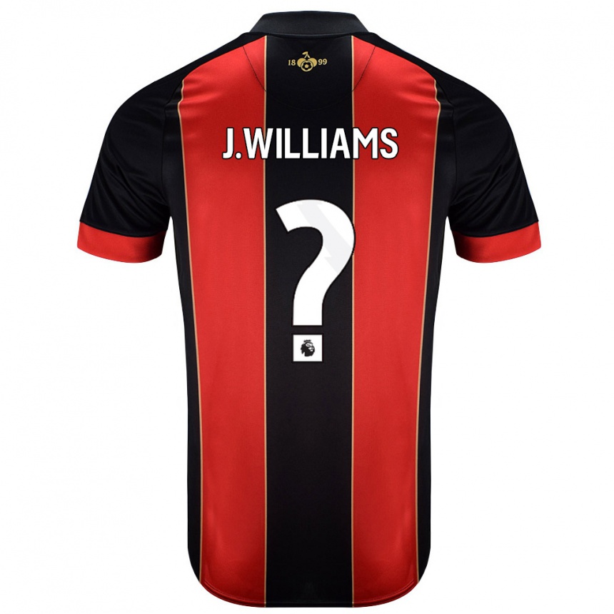 Niño Fútbol Camiseta Jay Williams #0 Rojo Negro 1ª Equipación 2024/25