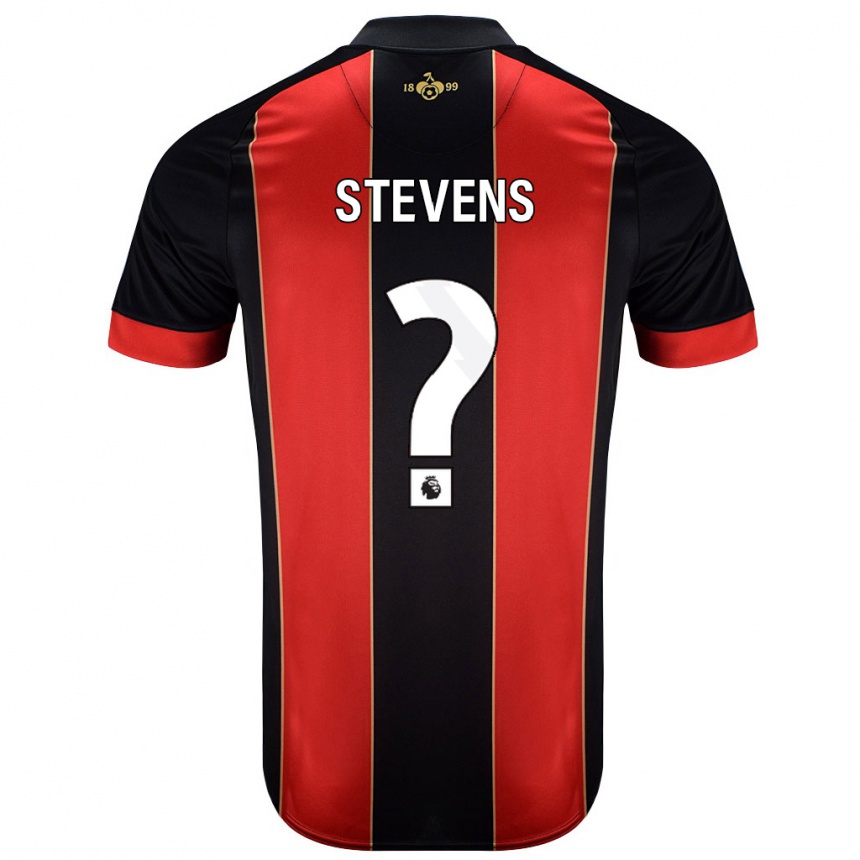 Niño Fútbol Camiseta Charlie Stevens #0 Rojo Negro 1ª Equipación 2024/25