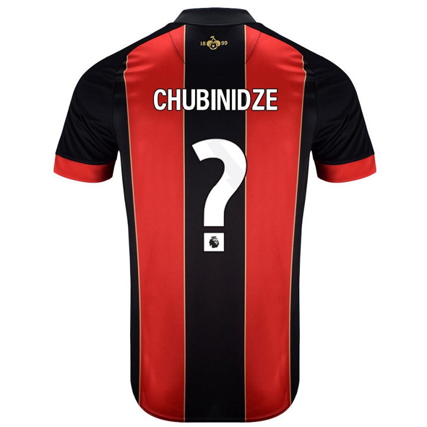 Niño Fútbol Camiseta George Chubinidze #0 Rojo Negro 1ª Equipación 2024/25