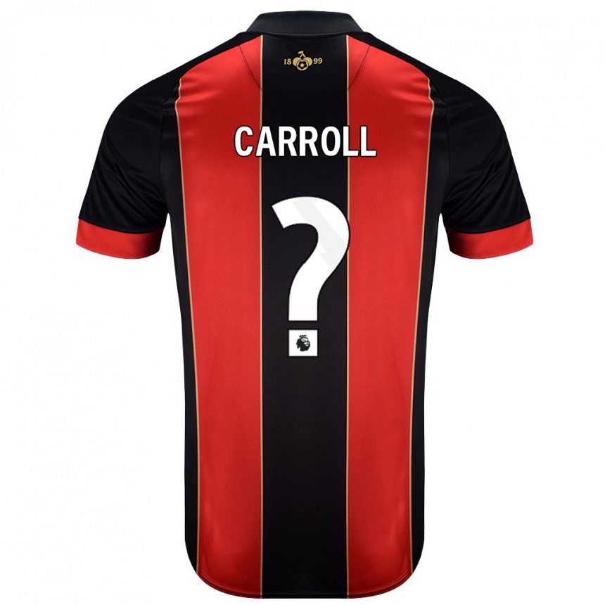 Niño Fútbol Camiseta Ryan Carroll #0 Rojo Negro 1ª Equipación 2024/25