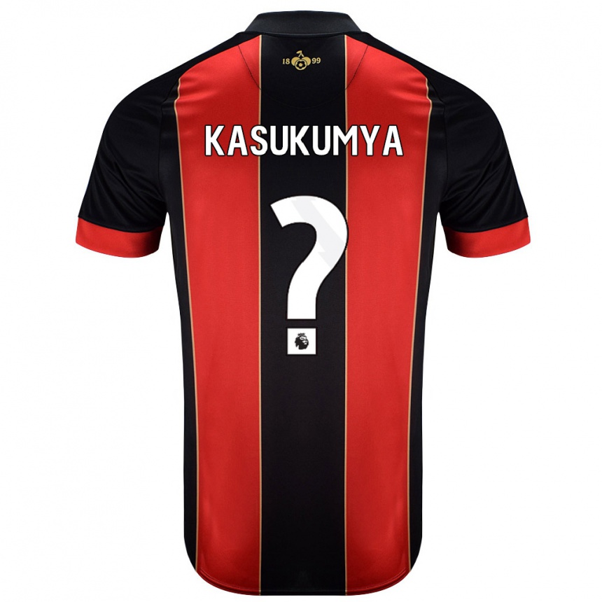 Niño Fútbol Camiseta Kashanga Kasukumya #0 Rojo Negro 1ª Equipación 2024/25