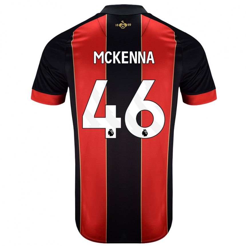 Niño Fútbol Camiseta Callan Mckenna #46 Rojo Negro 1ª Equipación 2024/25