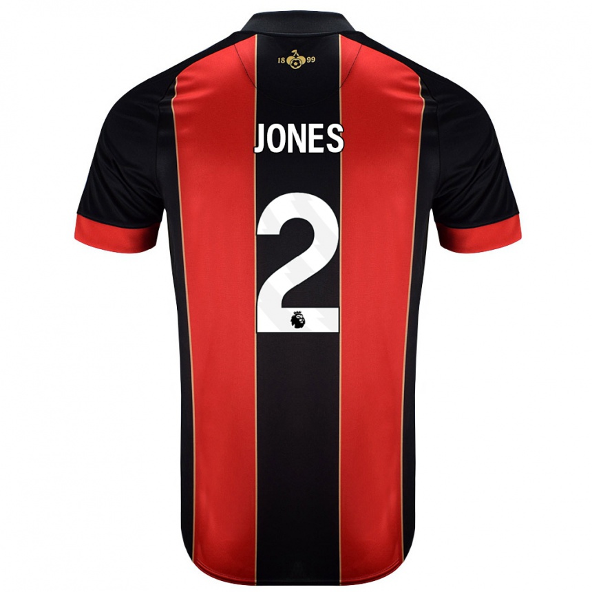 Niño Fútbol Camiseta Abby Jones #2 Rojo Negro 1ª Equipación 2024/25