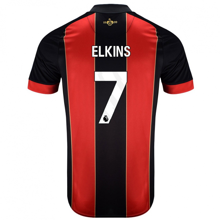 Niño Fútbol Camiseta Elle Elkins #7 Rojo Negro 1ª Equipación 2024/25