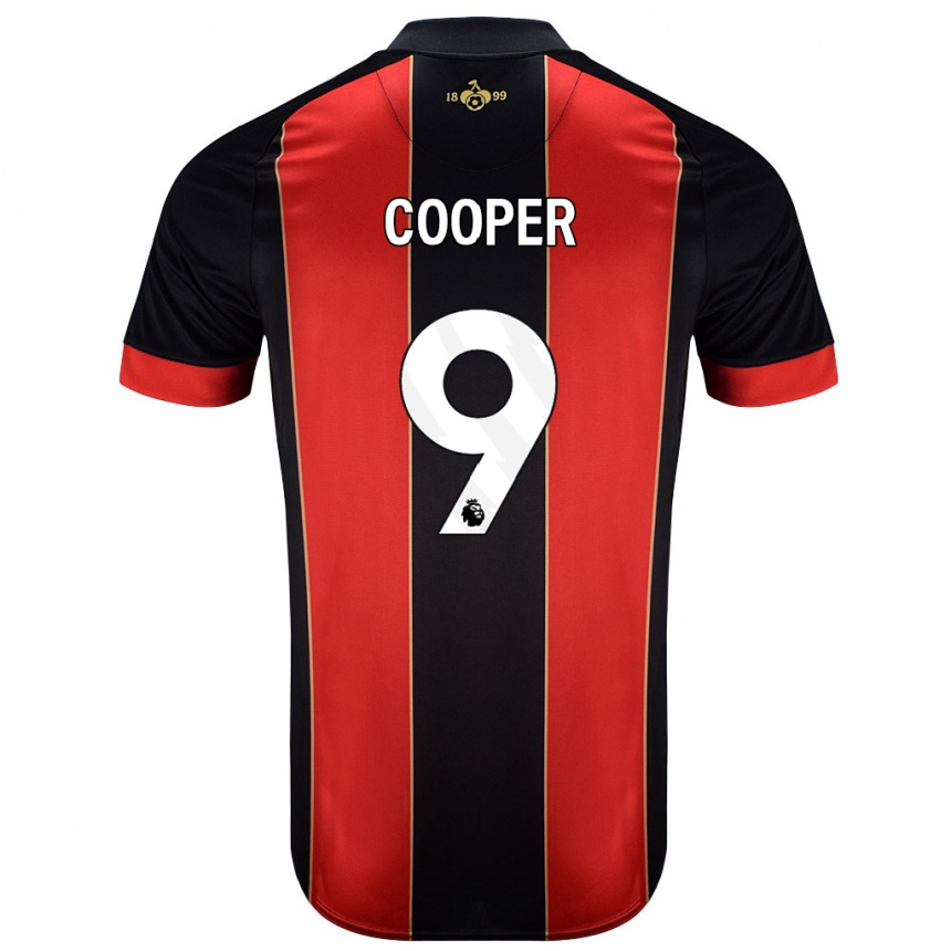 Niño Fútbol Camiseta Lucy Cooper #9 Rojo Negro 1ª Equipación 2024/25