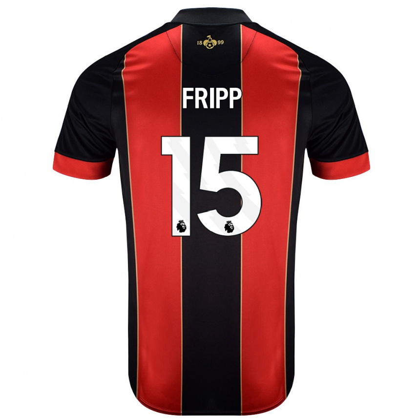 Niño Fútbol Camiseta Kelly Fripp #15 Rojo Negro 1ª Equipación 2024/25