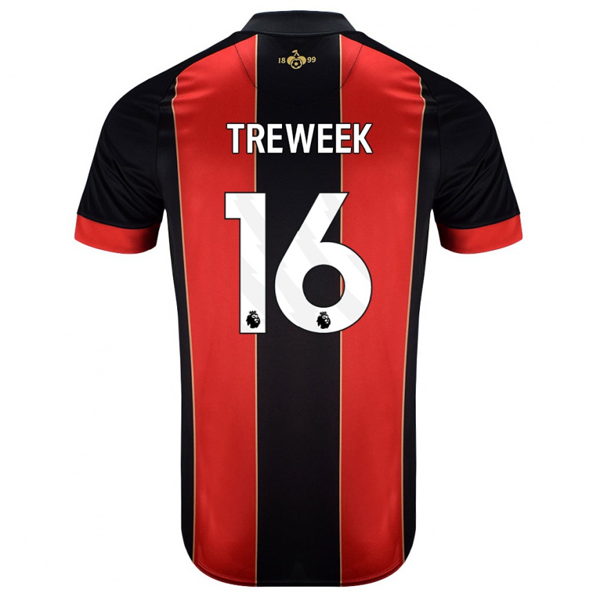 Niño Fútbol Camiseta Jess Treweek #16 Rojo Negro 1ª Equipación 2024/25