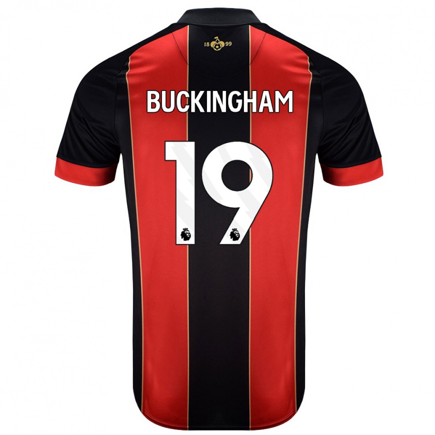 Niño Fútbol Camiseta Alisha Buckingham #19 Rojo Negro 1ª Equipación 2024/25