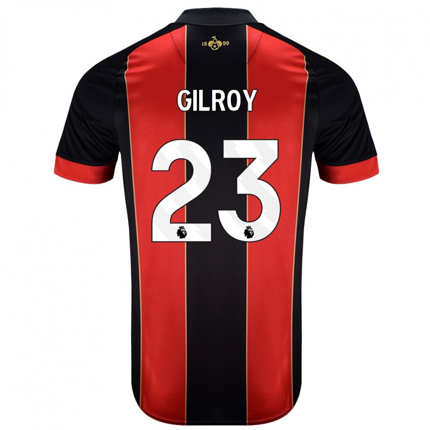 Niño Fútbol Camiseta Chloe Gilroy #23 Rojo Negro 1ª Equipación 2024/25