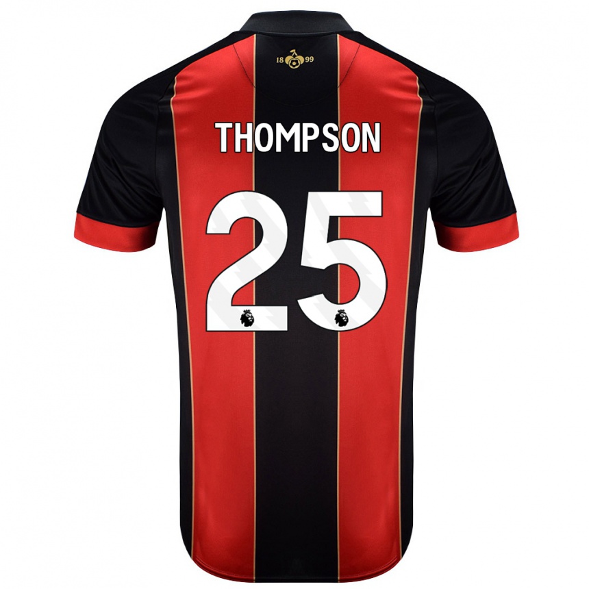 Niño Fútbol Camiseta Kenni Thompson #25 Rojo Negro 1ª Equipación 2024/25