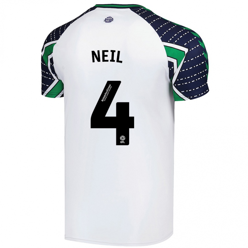 Niño Fútbol Camiseta Dan Neil #4 Blanco 2ª Equipación 2024/25