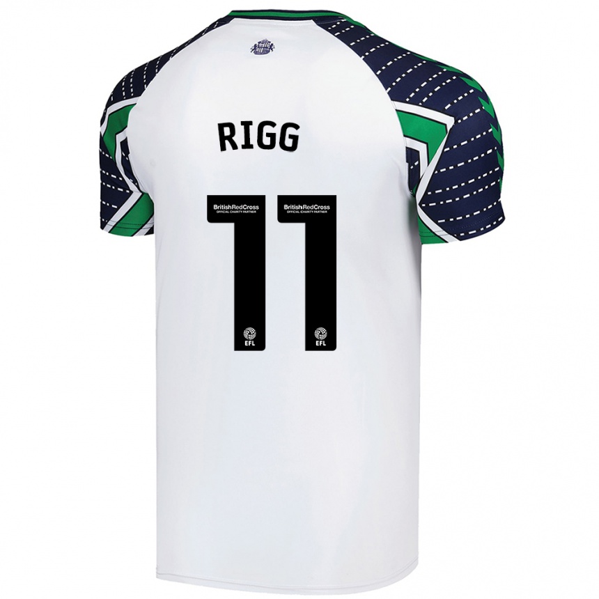 Niño Fútbol Camiseta Chris Rigg #11 Blanco 2ª Equipación 2024/25