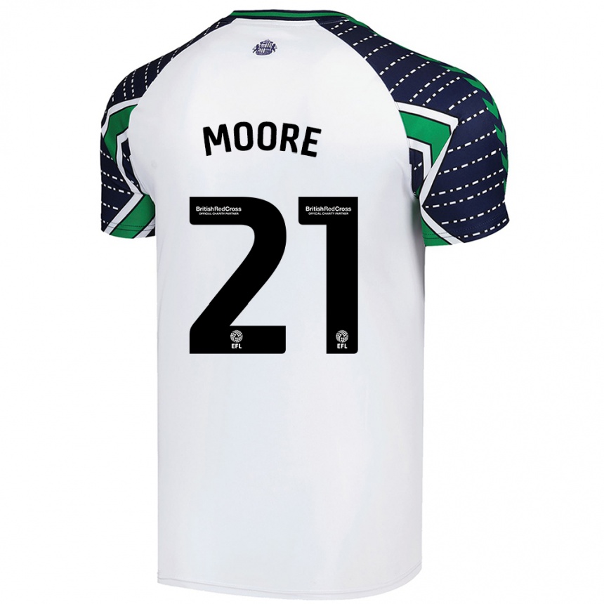 Niño Fútbol Camiseta Simon Moore #21 Blanco 2ª Equipación 2024/25