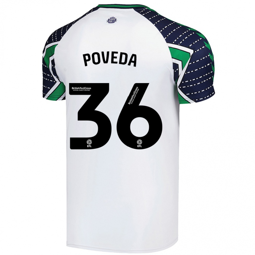 Niño Fútbol Camiseta Ian Poveda #36 Blanco 2ª Equipación 2024/25