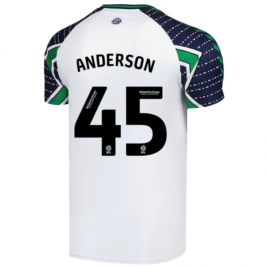 Niño Fútbol Camiseta Joe Anderson #45 Blanco 2ª Equipación 2024/25