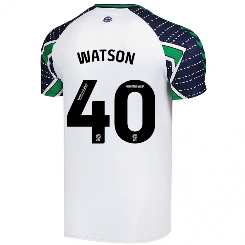 Niño Fútbol Camiseta Tom Watson #40 Blanco 2ª Equipación 2024/25