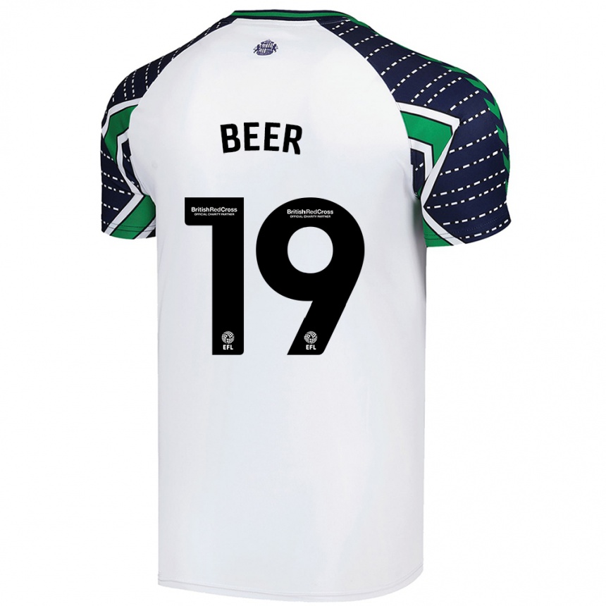 Niño Fútbol Camiseta Megan Beer #19 Blanco 2ª Equipación 2024/25