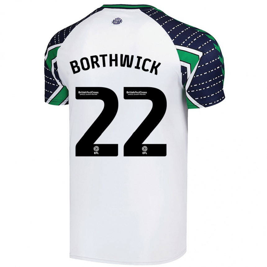 Niño Fútbol Camiseta Megan Borthwick #22 Blanco 2ª Equipación 2024/25