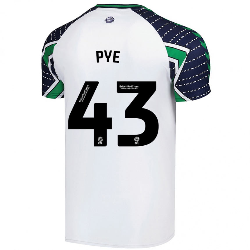 Niño Fútbol Camiseta Connor Pye #43 Blanco 2ª Equipación 2024/25