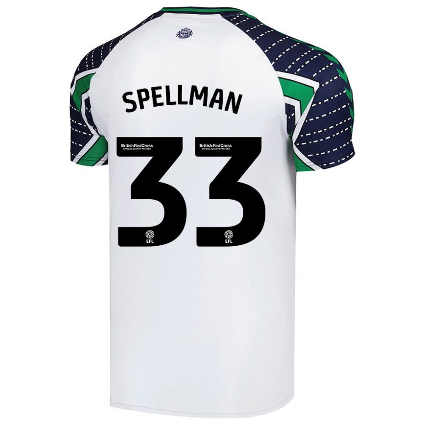 Niño Fútbol Camiseta Michael Spellman #33 Blanco 2ª Equipación 2024/25