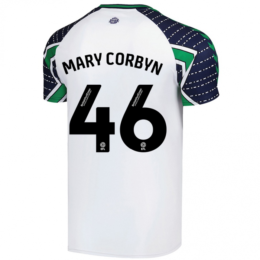 Niño Fútbol Camiseta Mary Corbyn #46 Blanco 2ª Equipación 2024/25