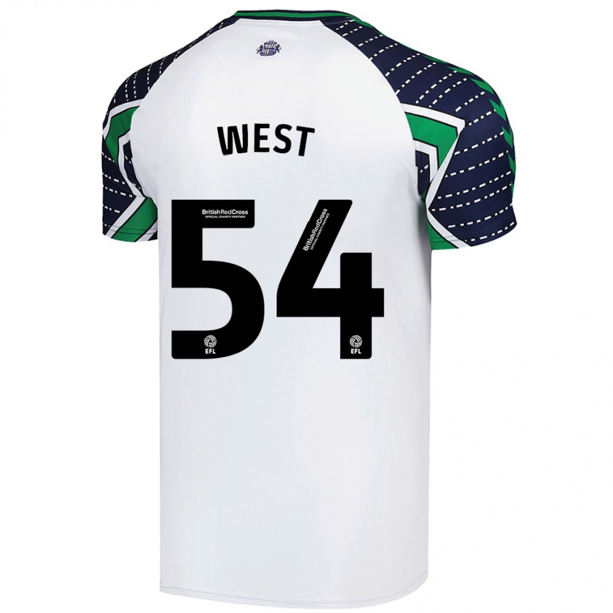 Niño Fútbol Camiseta Ella West #54 Blanco 2ª Equipación 2024/25