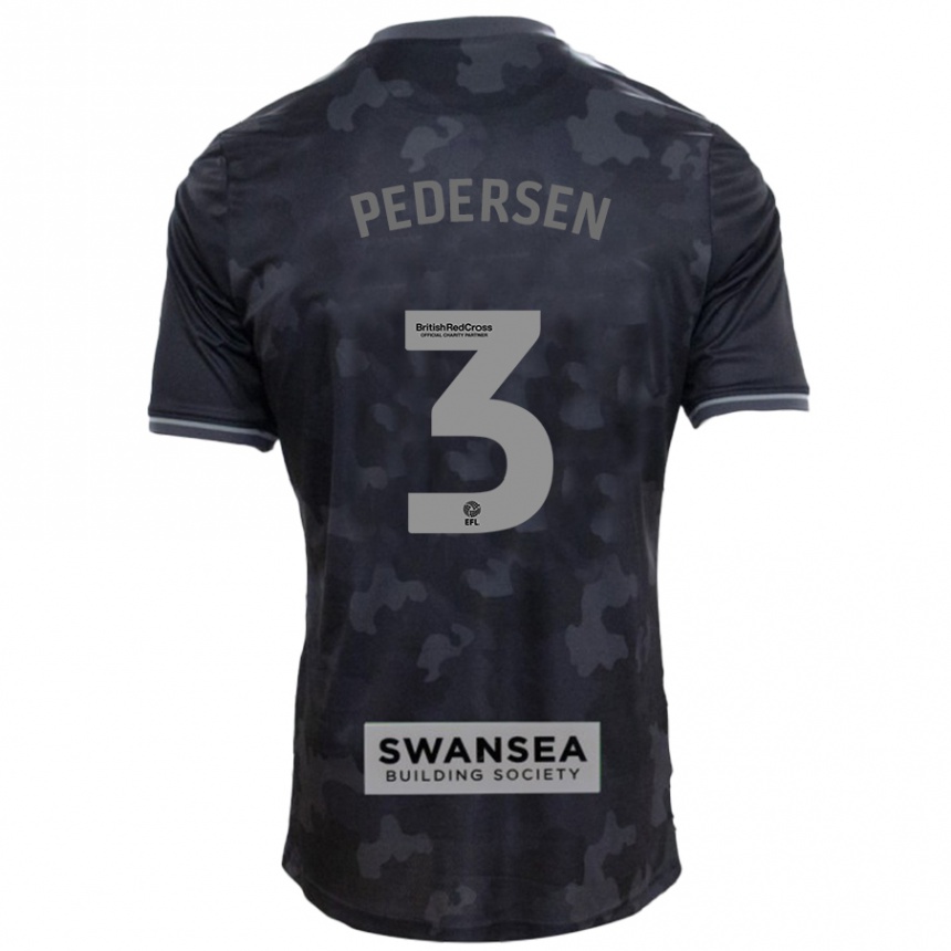 Niño Fútbol Camiseta Kristian Pedersen #3 Negro 2ª Equipación 2024/25