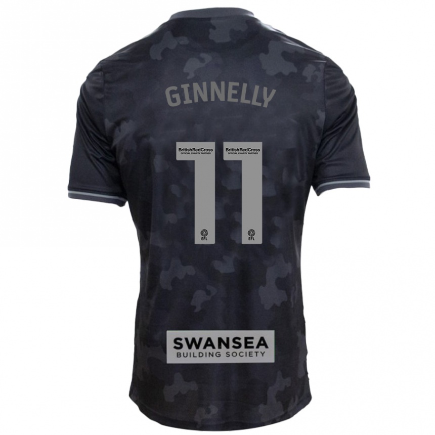 Niño Fútbol Camiseta Josh Ginnelly #11 Negro 2ª Equipación 2024/25