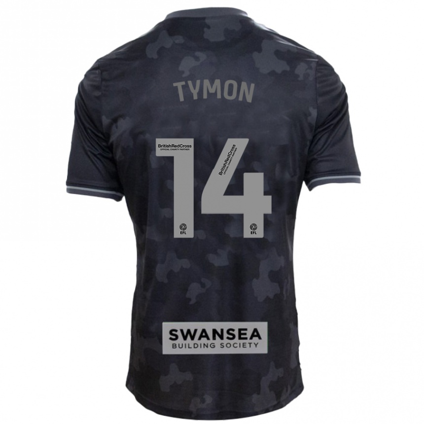 Niño Fútbol Camiseta Josh Tymon #14 Negro 2ª Equipación 2024/25