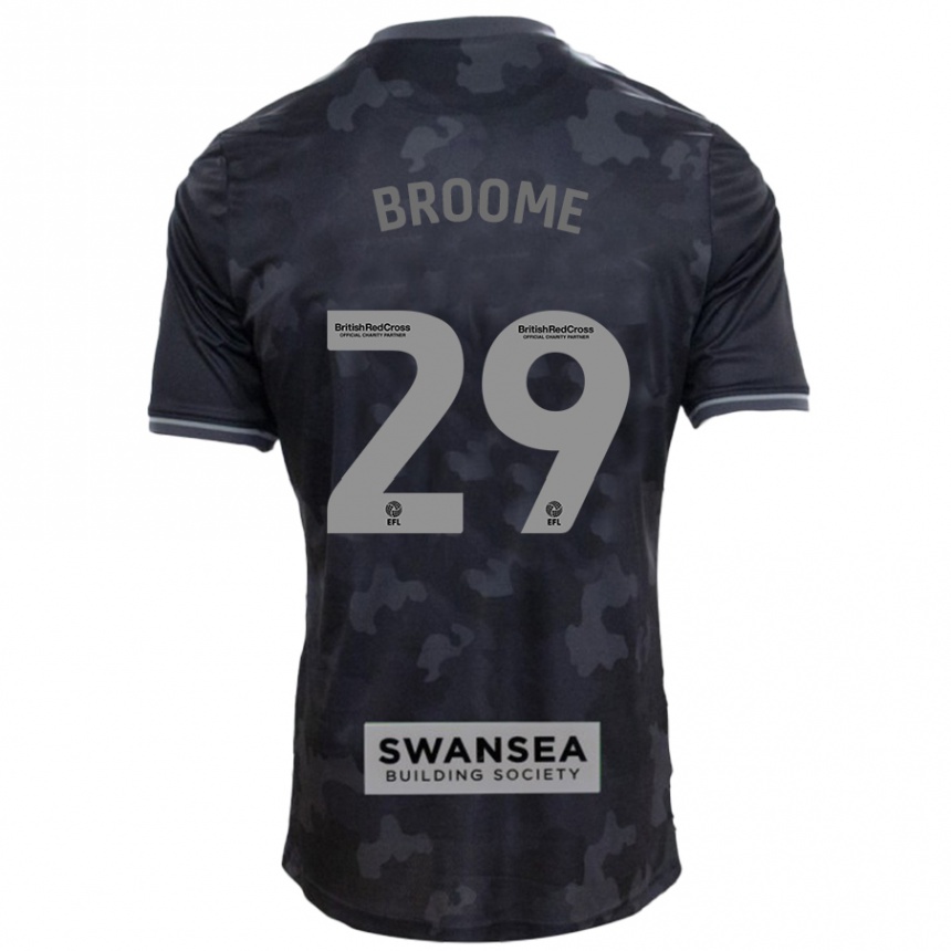 Niño Fútbol Camiseta Nathan Broome #29 Negro 2ª Equipación 2024/25