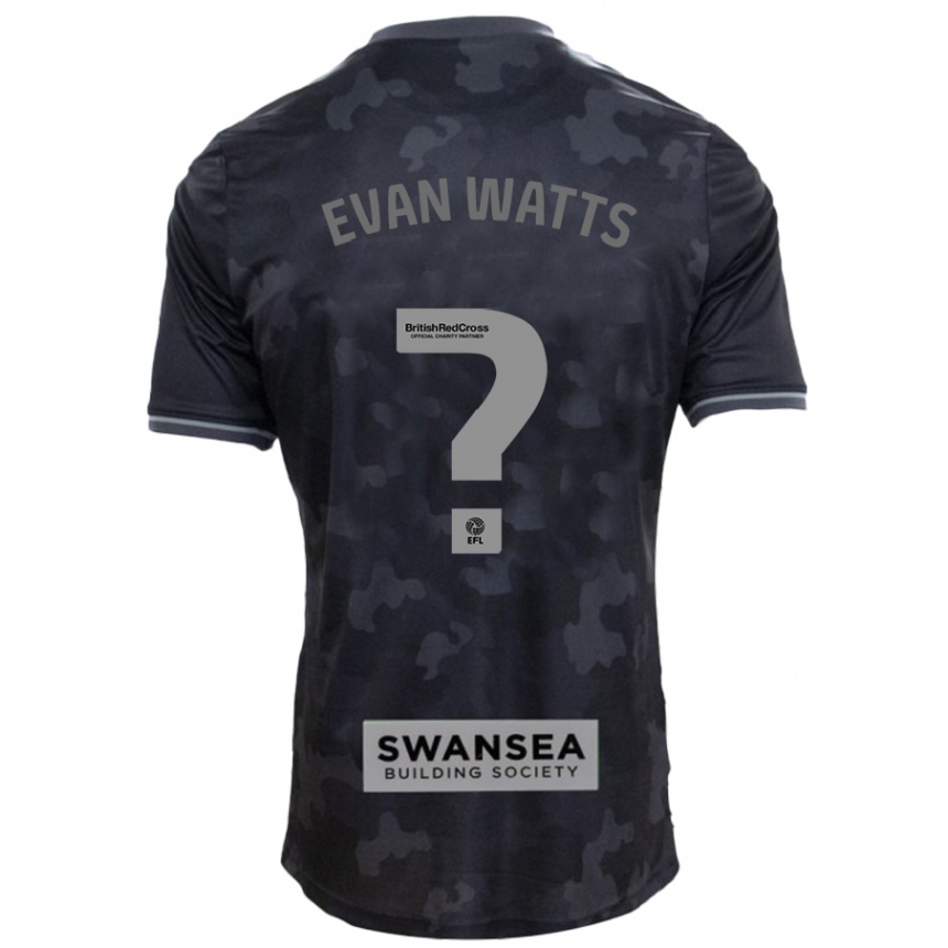 Niño Fútbol Camiseta Evan Watts #0 Negro 2ª Equipación 2024/25